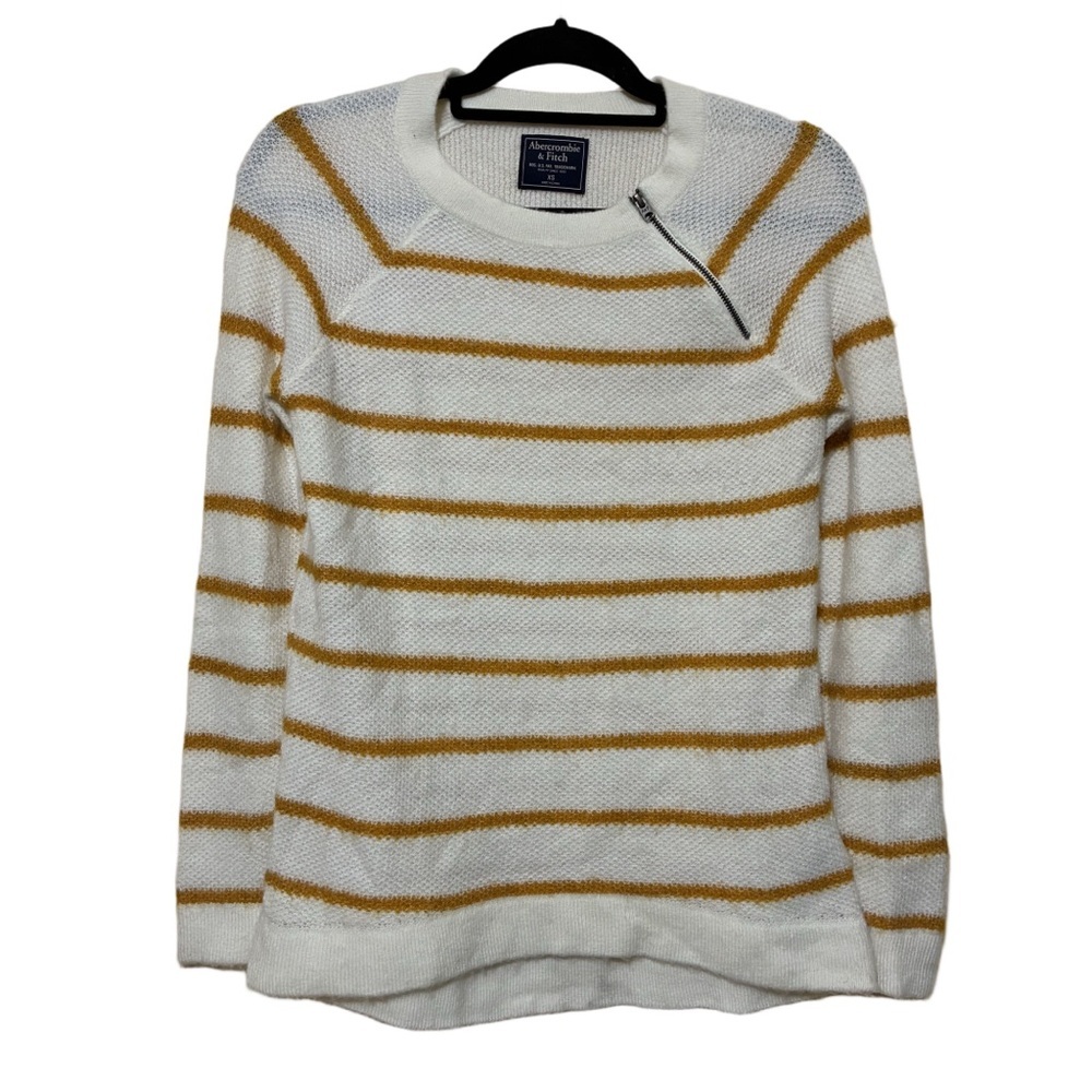 Abercrombie & Fitch Striped Asymmetrical Zip Sweater Women’s XS Long Sleeve